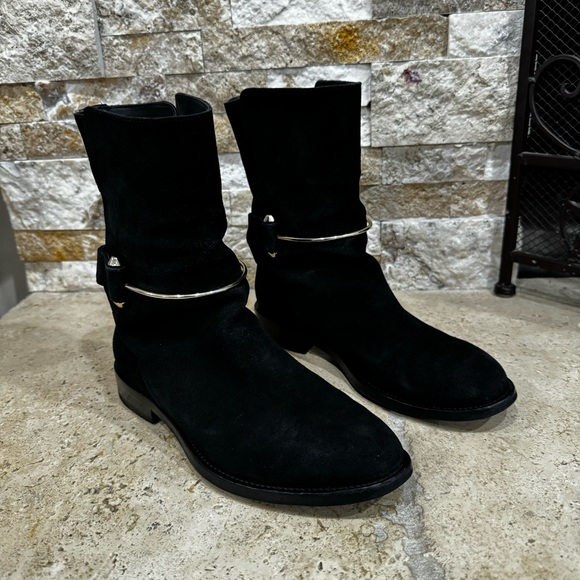 BALENCIAGA Women’s Black Suede Block Heel Ankle Boots EUR Size 36 / US Size 6 - Picture 1 of 11